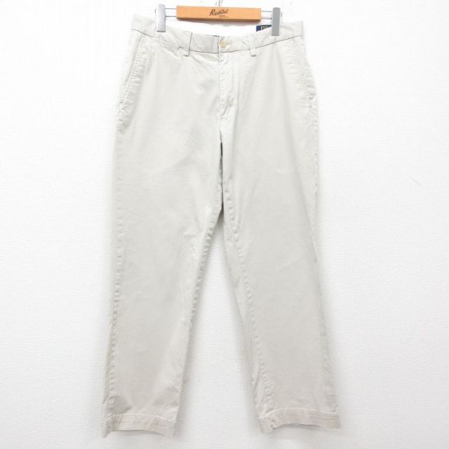 【50%OFF】W32★古着 ラルフローレン Ralph Lauren ブランド パンツ メンズ 薄ベージュ カーキ 25mar24 中古 ボトムス ロング