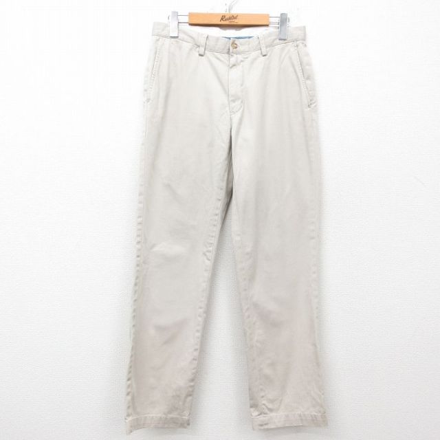W30★古着 ラルフローレン Ralph Lauren ブランド パンツ メンズ コットン 薄ベージュ カーキ 25mar24 中古 ボトムス ロング