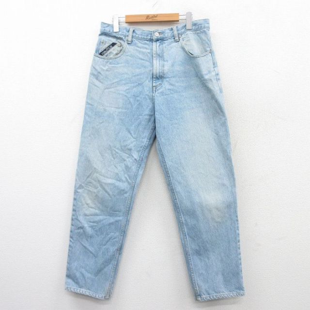 W34★古着 ノーティカ NAUTICA ブランド ジーンズ メンズ 90年代 90s コットン 薄紺 ネイビー デニム 25mar25 中古 ボトムス ジーパン Gパン ロング パンツ