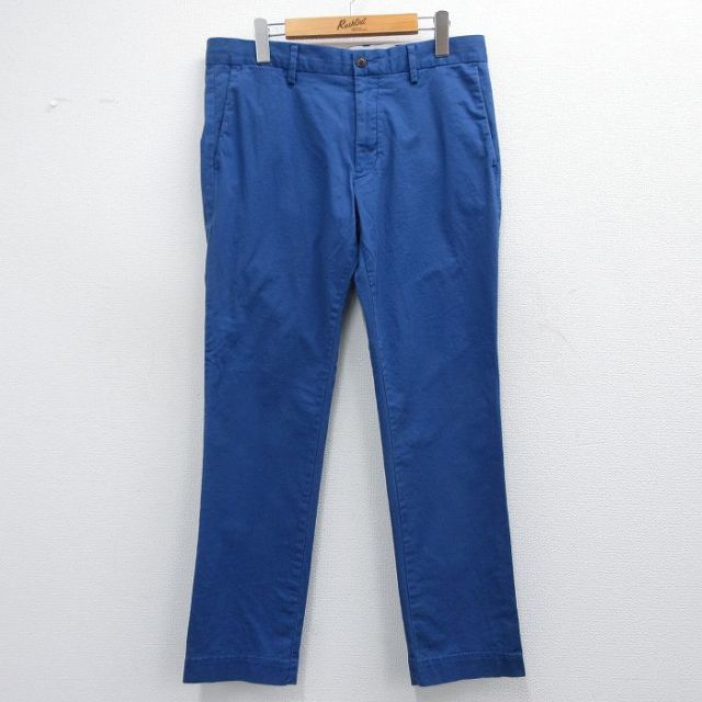 W33★古着 ラルフローレン Ralph Lauren ブランド パンツ メンズ 紺 ネイビー 25mar26 中古 ボトムス ロング