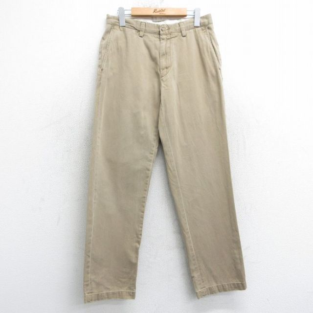 W30★古着 ラルフローレン Ralph Lauren ブランド チノ パンツ チノパン メンズ コットン ベージュ カーキ 25mar26 中古 ボトムス ロング
