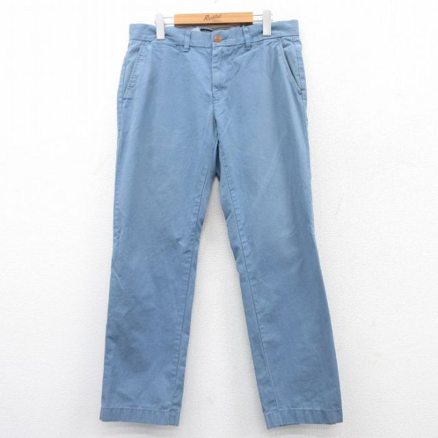 【50%OFF】W33★古着トミーヒルフィガー ブランド パンツ メンズ コットン 薄紺 ネイビー 25mar26 中古 ボトムス ロング
