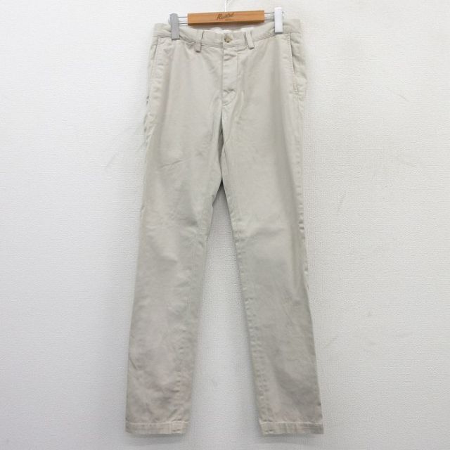 W30★古着ラルフローレン ブランド パンツ メンズ コットン 薄ベージュ カーキ 25mar26 中古 ボトムス ロング