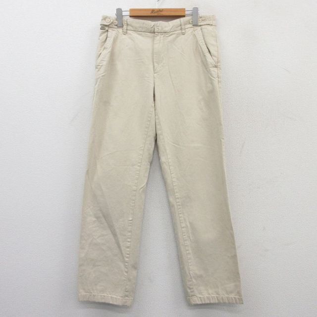 W32★古着トミーヒルフィガー ブランド パンツ メンズ コットン 薄ベージュ カーキ 25mar26 中古 ボトムス ロング
