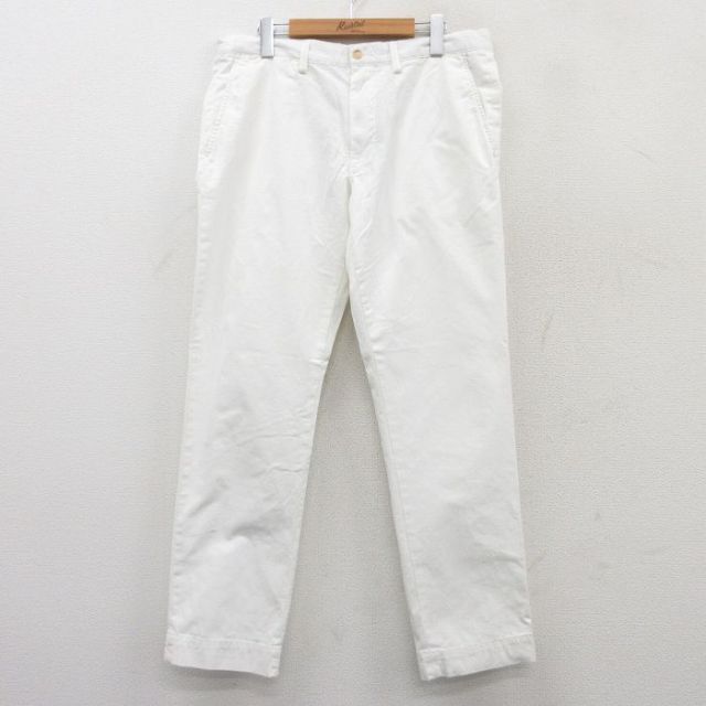 W35★古着ラルフローレン ブランド パンツ メンズ 白 ホワイト 25mar26 中古 ボトムス ロング