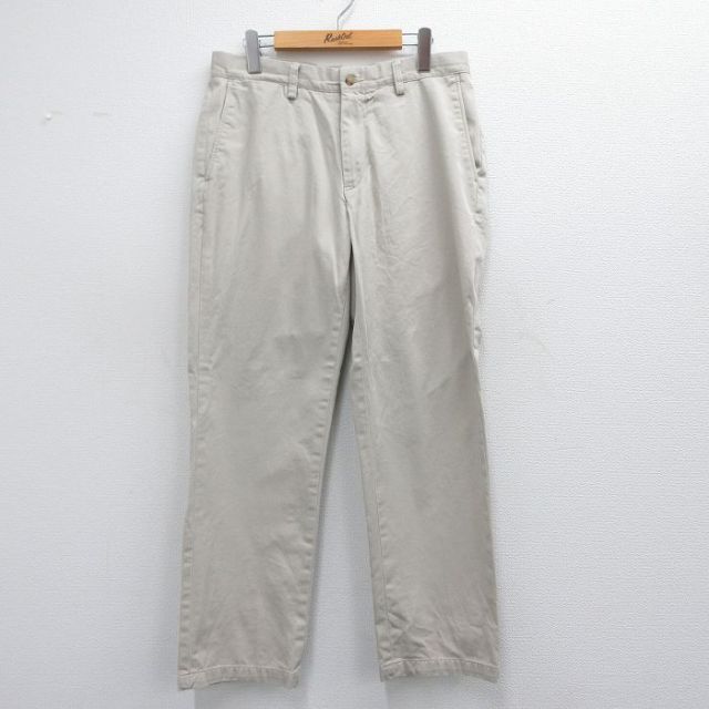 W33★古着 ラルフローレン Ralph Lauren ブランド チノ パンツ チノパン メンズ 90年代 90s コットン ベージュ カーキ 25mar27 中古 ボトムス ロング