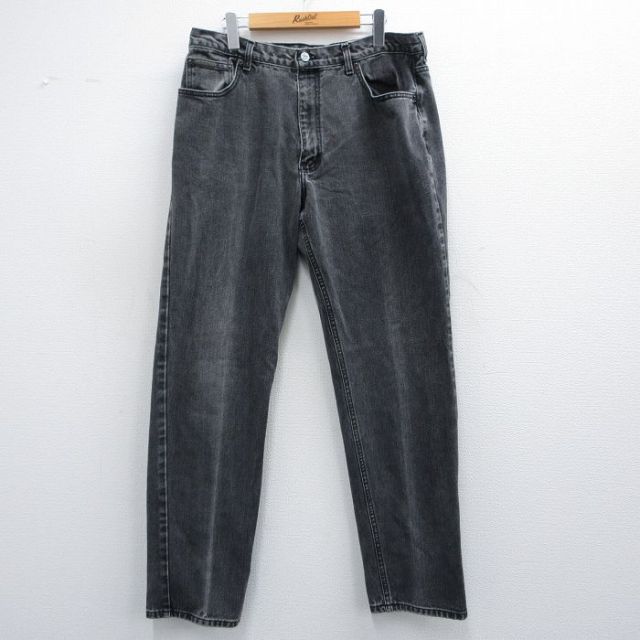 W37★古着 カルバンクライン Calvin Klein ジーンズ メンズ 90年代 90s コットン USA製 黒 ブラック デニム 【spe】 25mar27 中古 ボトムス ジーパン Gパン ロング パンツ