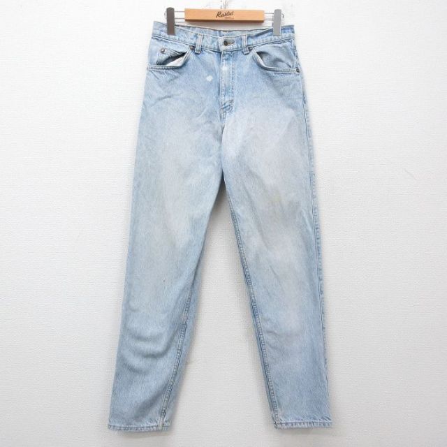 W29★古着 ジーンズ リーバイス Levis 550 メンズ コットン USA製 薄紺 ネイビー デニム 25mar27 中古 ボトムス ジーパン Gパン ロング パンツ