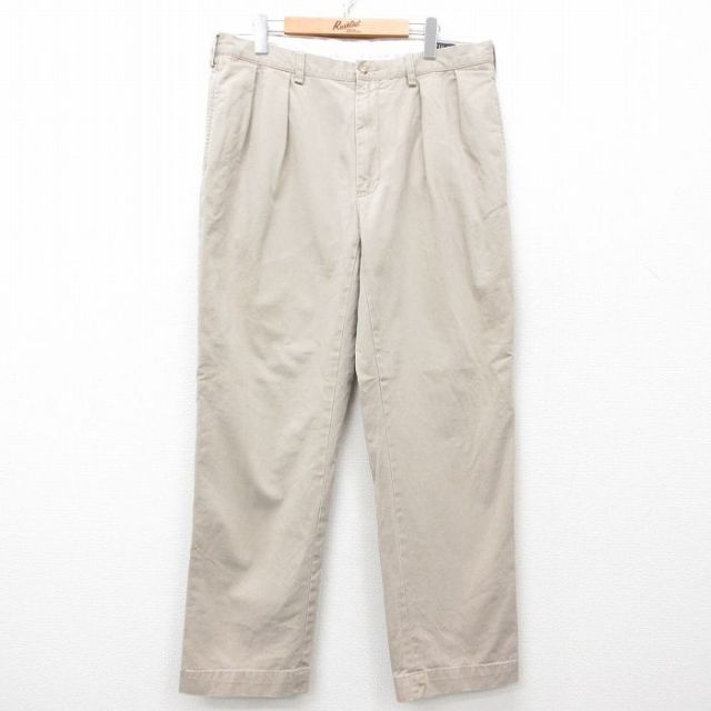 W36★古着 ラルフローレン Ralph Lauren ブランド パンツ メンズ コットン ベージュ カーキ 25mar27 中古 ボトムス ロング