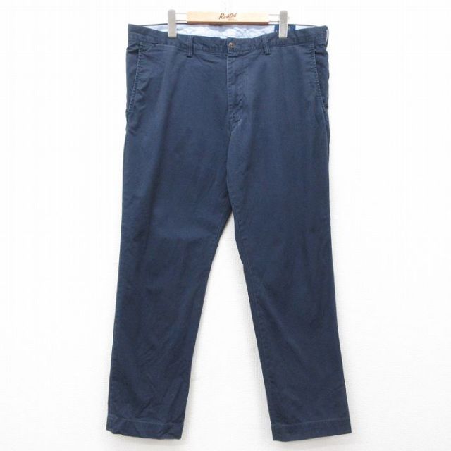 W40★古着 ラルフローレン Ralph Lauren ブランド パンツ メンズ 大きいサイズ 紺 ネイビー 25mar27 中古 ボトムス ロング
