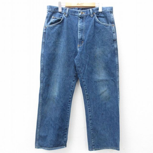 【50%OFF】W35★古着 ラングラー Wrangler ジーンズ メンズ 00年代 00s 紺 ネイビー デニム 25mar27 中古 ボトムス ジーパン Gパン ロング パンツ