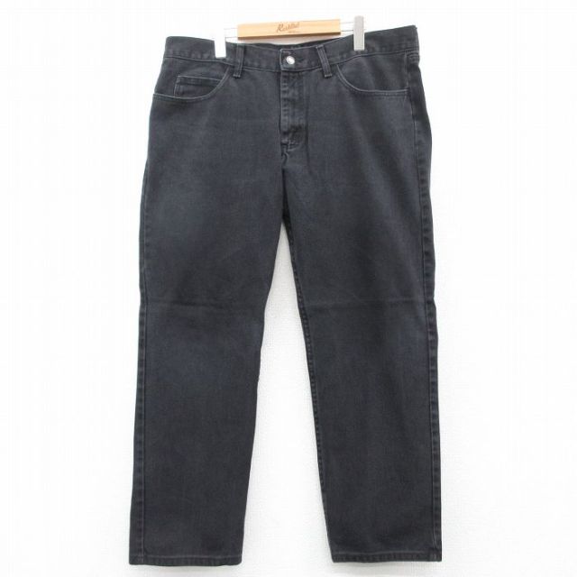 W38★古着 リー Lee ジーンズ メンズ コットン 黒 ブラック 25mar27 中古 ボトムス ジーパン Gパン ロング パンツ