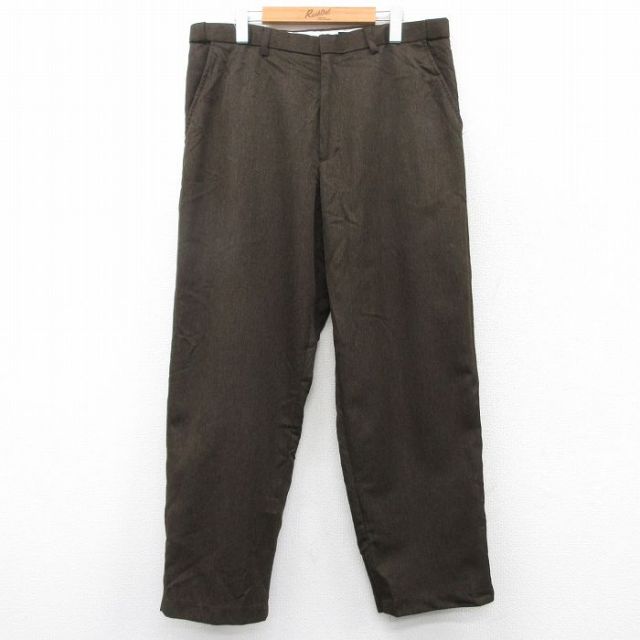 【20%OFF】W36★古着 ピューリタン スラックス パンツ メンズ 00年代 00s こげ茶 ブラウン 25mar27 中古 ボトムス ロング