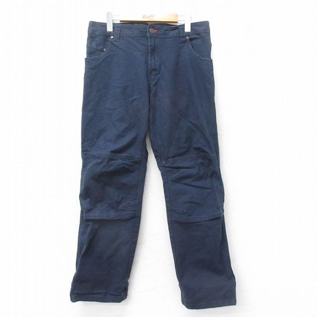 【20%OFF】W35★古着 EMS パンツ メンズ ダブルニー 紺 ネイビー 25mar27 中古 ボトムス ロング