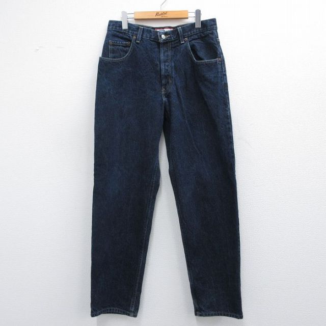 W33★古着 オールドネイビー ジーンズ メンズ 00年代 00s コットン 濃紺 ネイビー デニム 【spe】 25mar29 中古 ボトムス ジーパン Gパン ロング パンツ