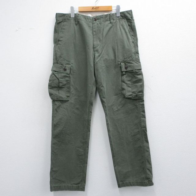W37★古着 ドッカーズ カーゴ パンツ メンズ 薄緑 グリーン 25mar29 中古 ボトムス ロング