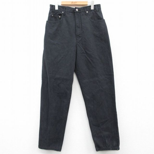 【20%OFF】W32★古着 ジーンズ メンズ 00年代 00s コットン 黒 ブラック デニム 25mar28 中古 ボトムス ジーパン Gパン ロング パンツ