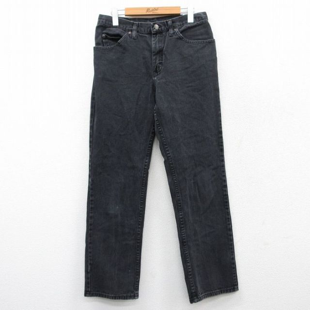 W31★古着 リー Lee ジーンズ メンズ コットン 黒 ブラック 25mar28 中古 ボトムス ジーパン Gパン ロング パンツ