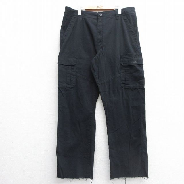 W39★古着 ラングラー Wrangler カーゴ パンツ メンズ 黒 ブラック 25mar28 中古 ボトムス ロング