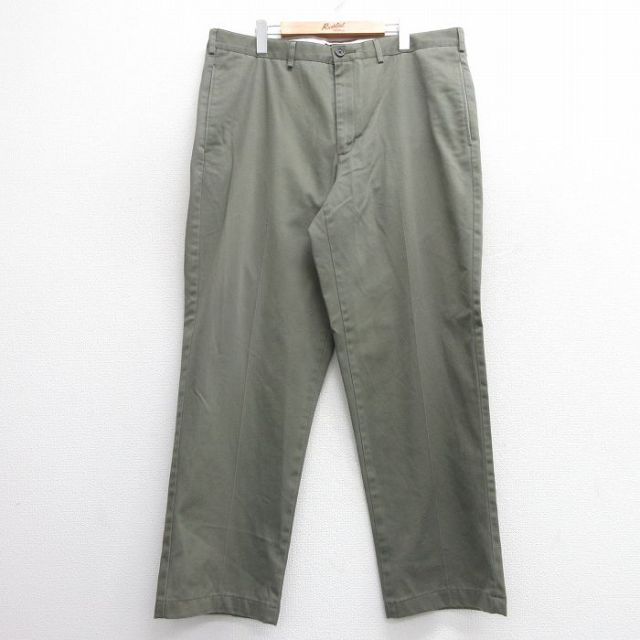 W39★古着 ランズエンド パンツ メンズ コットン 薄緑 グリーン 25mar28 中古 ボトムス ロング