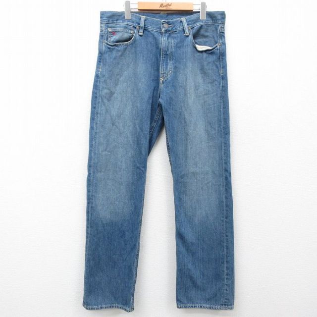 W35★古着 ラルフローレン Ralph Lauren ブランド ジーンズ メンズ コットン 紺 ネイビー デニム 25mar28 中古 ボトムス ジーパン Gパン ロング パンツ