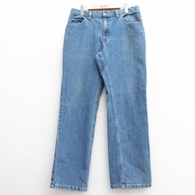 W36★古着 リー Lee ジーンズ メンズ コットン 紺 ネイビー デニム 25mar28 中古 ボトムス ジーパン Gパン ロング パンツ