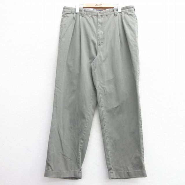 W38★古着 ラルフローレン Ralph Lauren ブランド チノ パンツ チノパン メンズ 90年代 90s HAMMOND コットン グレー系 25mar28 中古 ボトムス ロング