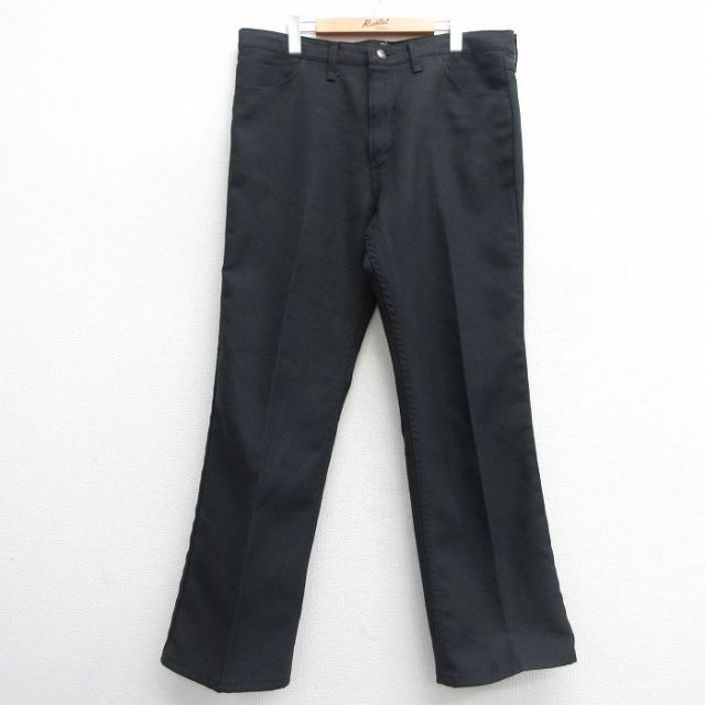 W38★古着 ラングラー Wrangler ランチャー パンツ メンズ 90年代 90s USA製 黒 ブラック 25mar28 中古 ボトムス ロング
