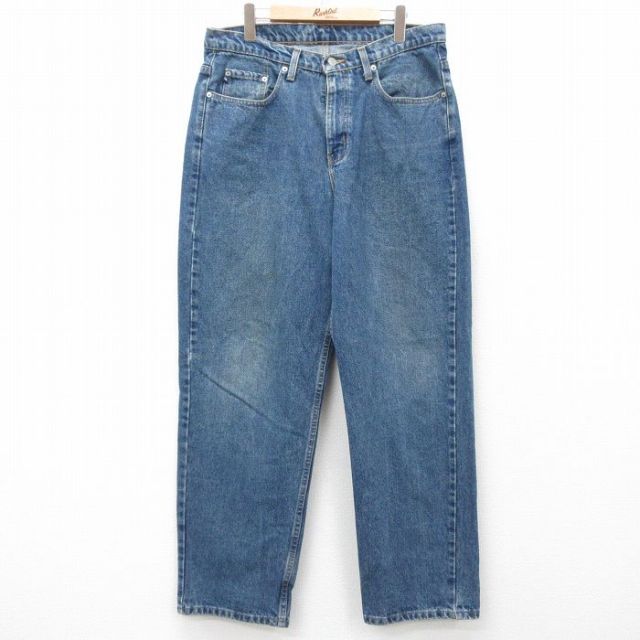 W36★古着 ラルフローレン Ralph Lauren ブランド ジーンズ メンズ コットン 紺 ネイビー デニム 25mar28 中古 ボトムス ジーパン Gパン ロング パンツ
