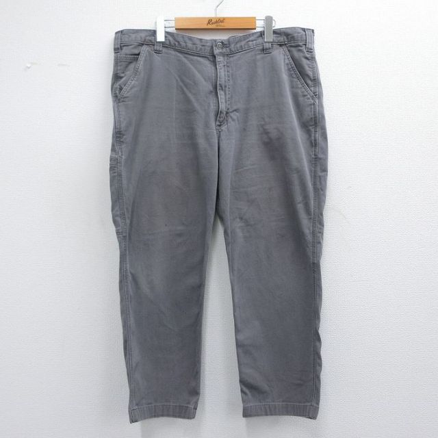 W41★古着 カーハート Carhartt パンツ メンズ ダック地 大きいサイズ 濃グレー 25mar29 中古 ボトムス ロング