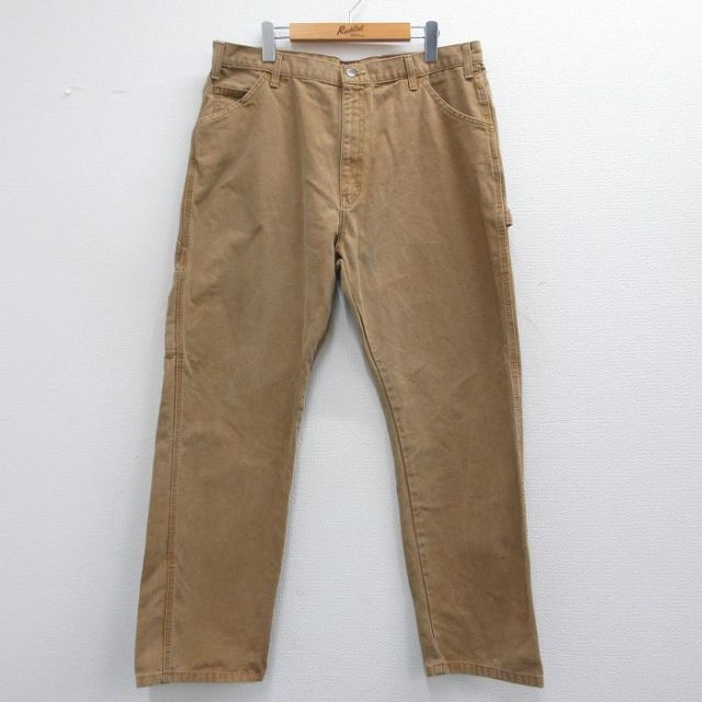 W38★古着 ディッキーズ Dickies ペインター パンツ メンズ ダック地 茶 ブラウン 【spe】 25mar29 中古 ボトムス ロング