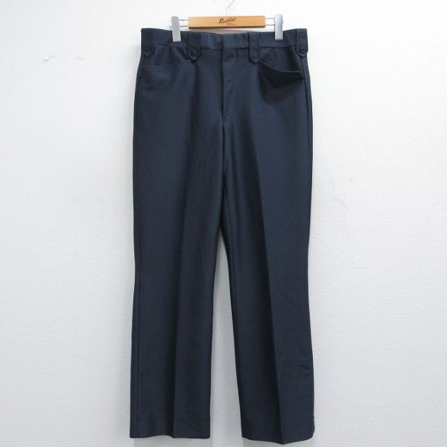 【50%OFF】W36★古着 スラックス パンツ メンズ 80年代 80s USA製 タロン 紺 ネイビー 25mar29 中古 ボトムス ロング