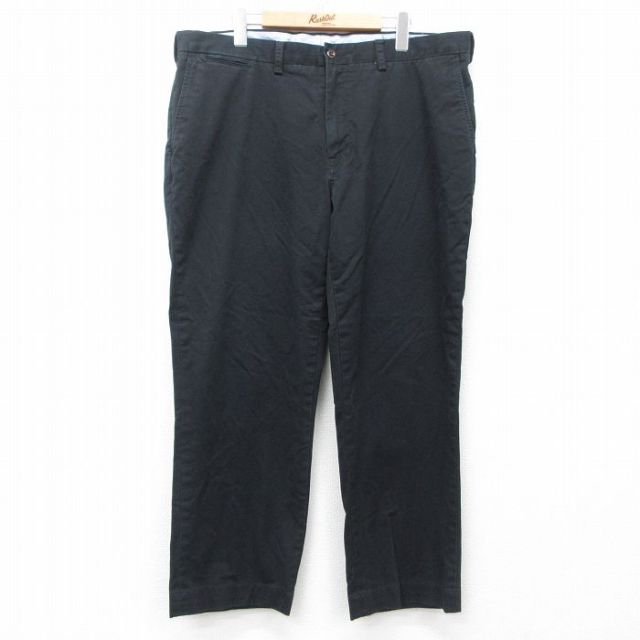 W40★古着 ラルフローレン Ralph Lauren ブランド パンツ メンズ 大きいサイズ 黒 ブラック 25mar29 中古 ボトムス ロング