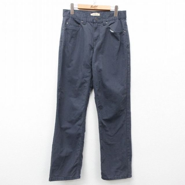 W32★古着 パンツ メンズ 濃グレー 25mar29 中古 ボトムス ロング