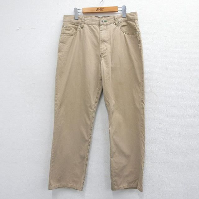 【50%OFF】W35★古着 トミーヒルフィガー TOMMY HILFIGER ブランド パンツ メンズ コットン ベージュ カーキ 25mar29 中古 ボトムス ロング