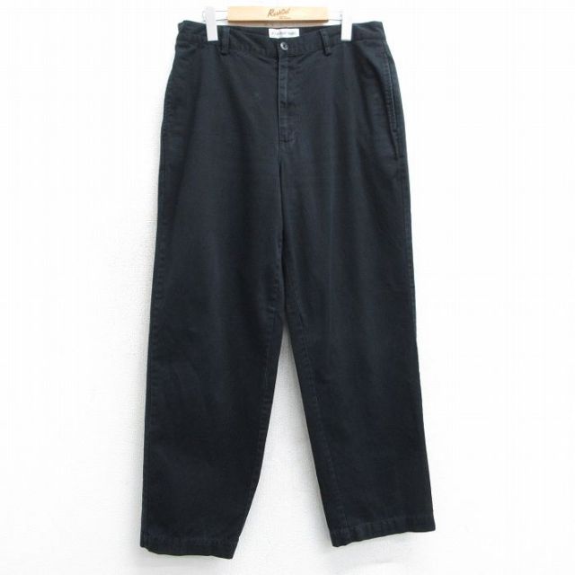 W33★古着 オールドネイビー OLDNAVY チノ パンツ チノパン メンズ コットン 黒 ブラック 25mar29 中古 ボトムス ロング