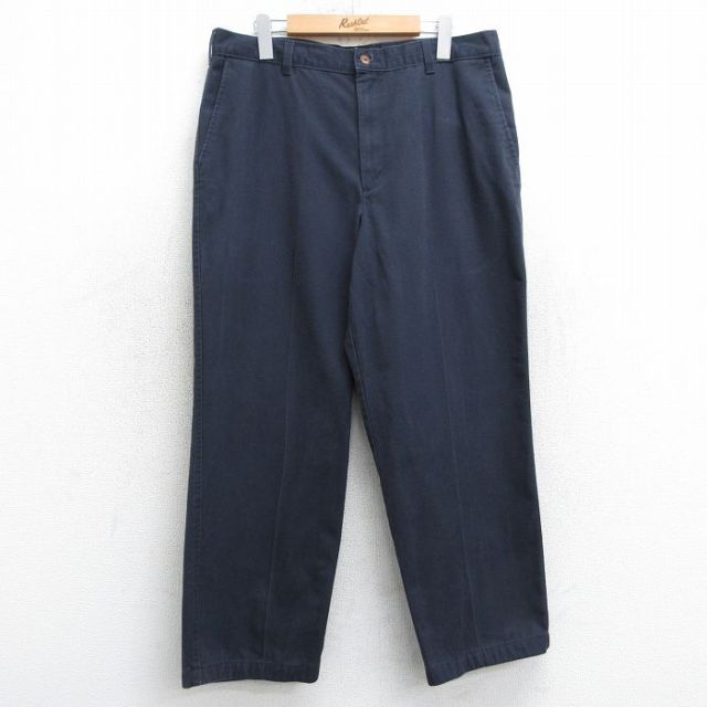 W35★古着 FARAH チノ パンツ チノパン メンズ コットン 紺 ネイビー 25mar29 中古 ボトムス ロング