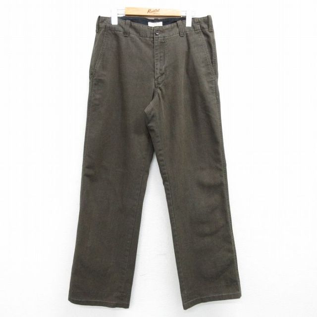 W32★古着 バナナリパブリック BANANA REPUBLIC パンツ メンズ ヘリンボーン 緑系 グリーン 25apr02 中古 ボトムス ロング