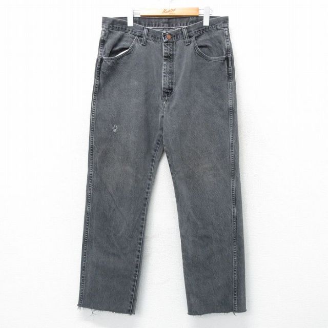 W36★古着 ラスラー ジーンズ メンズ 黒 ブラック デニム 25apr01 中古 ボトムス ジーパン Gパン ロング パンツ