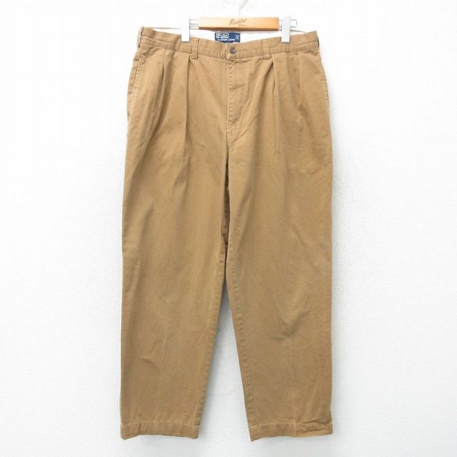 W38★古着 ラルフローレン Ralph Lauren ブランド チノ パンツ チノパン メンズ 90年代 90s ANDREW コットン 茶 ブラウン 25apr01 中古 ボトムス ロング