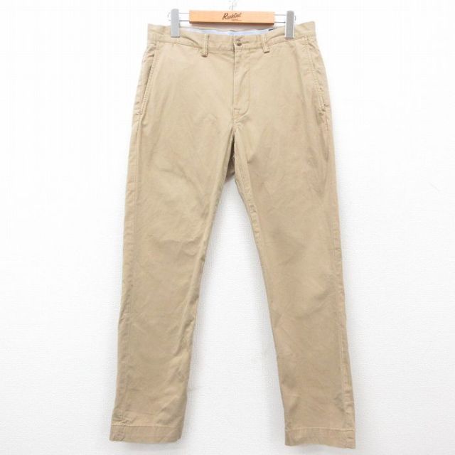 W30★古着 ラルフローレン Ralph Lauren ブランド パンツ メンズ ベージュ カーキ 25apr01 中古 ボトムス ロング
