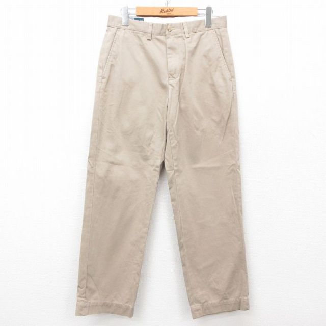 W29★古着 ラルフローレン Ralph Lauren ブランド チノ パンツ チノパン メンズ 90年代 90s コットン 濃ベージュ カーキ 25apr01 中古 ボトムス ロング
