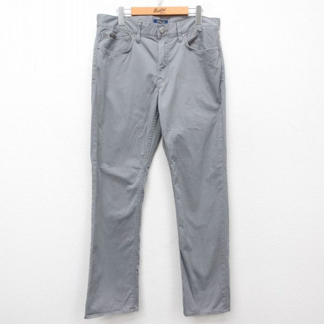 W34★古着 ラルフローレン Ralph Lauren ブランド パンツ メンズ グレー 25apr01 中古 ボトムス ロング