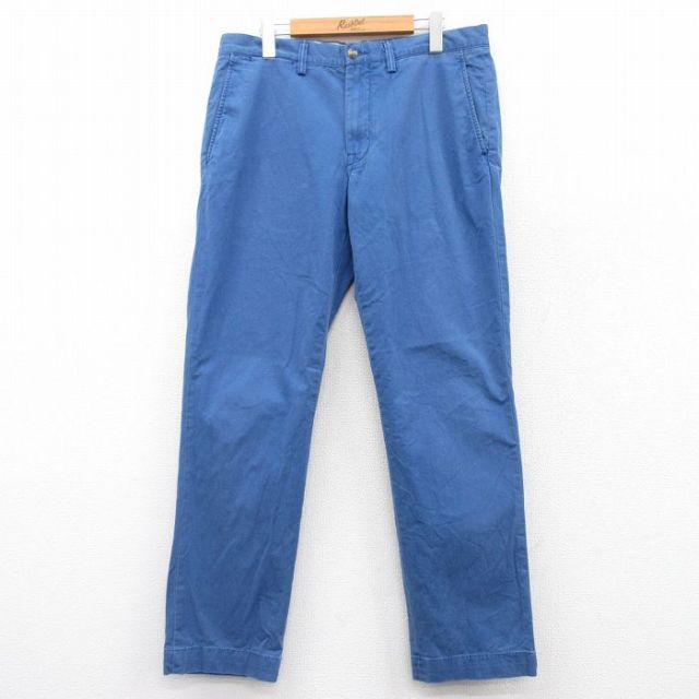 W34★古着ラルフローレン ブランド パンツ メンズ ワンポイントロゴ 紺 ネイビー 25apr01 中古 ボトムス ロング
