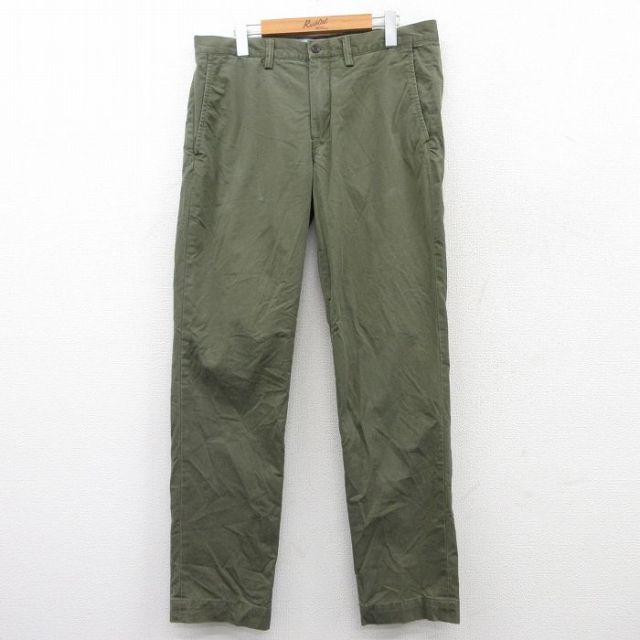 W34★古着 ラルフローレン Ralph Lauren ブランド パンツ メンズ ワンポイントロゴ 緑 グリーン 25apr01 中古 ボトムス ロング