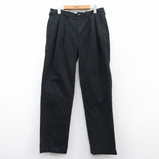 W34★古着 ラルフローレン Ralph Lauren ブランド チノ パンツ チノパン メンズ 90年代 90s コットン 黒 ブラック 25apr01 中古 ボトムス ロング