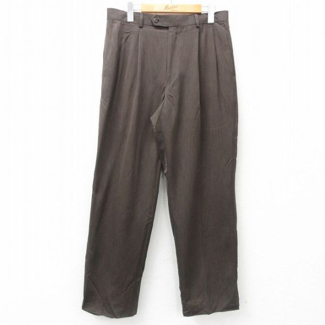 【50%OFF】W31★古着 STAFFORD スラックス パンツ メンズ 濃茶 ブラウン 25apr03 中古 ボトムス ロング