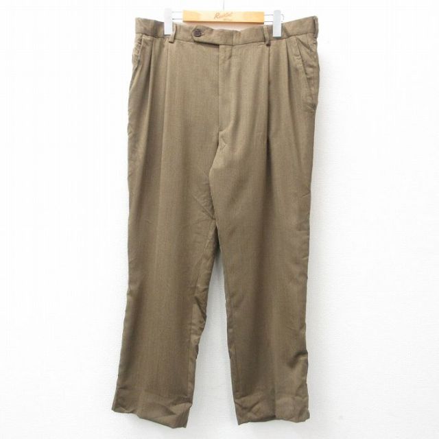 W36★古着 ノーティカ NAUTICA ブランド スラックス パンツ メンズ ウール 茶 ブラウン 25apr03 中古 ボトムス ロング