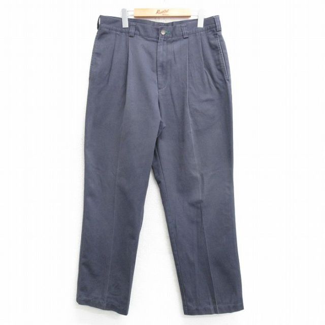 W32★古着 トミーヒルフィガー TOMMY HILFIGER ブランド チノ パンツ チノパン メンズ 90年代 90s 濃グレー 25apr04 中古 ボトムス ロング