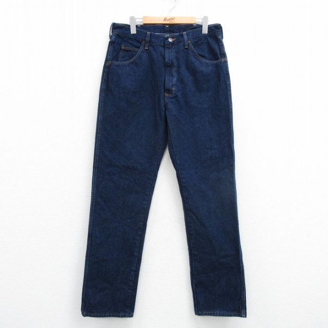 W33★古着 ラスラー ジーンズ メンズ コットン 紺 ネイビー デニム 25apr04 中古 ボトムス ジーパン Gパン ロング パンツ